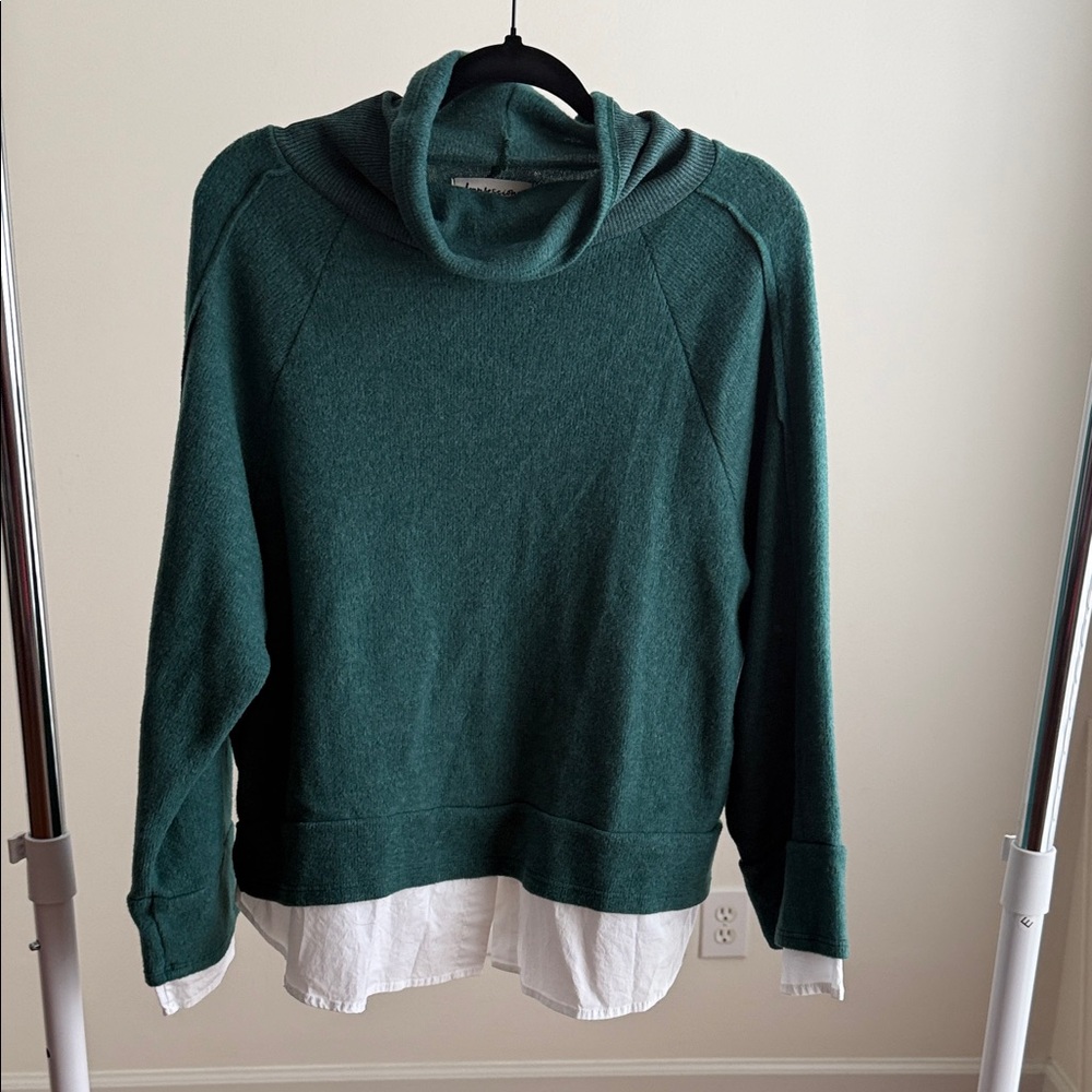 Impressions Forest Green Cowl Neck Sweater